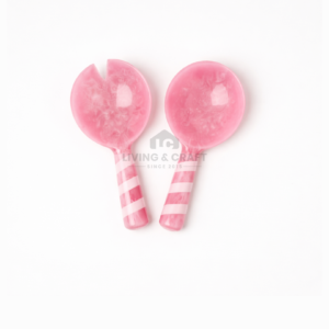 Pink Resin Serving Spoon Set
