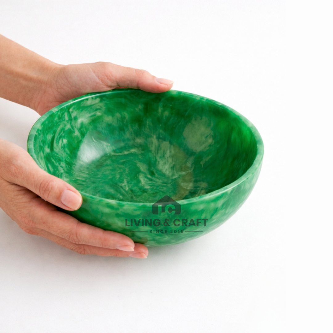 green resin bowl living and craft
