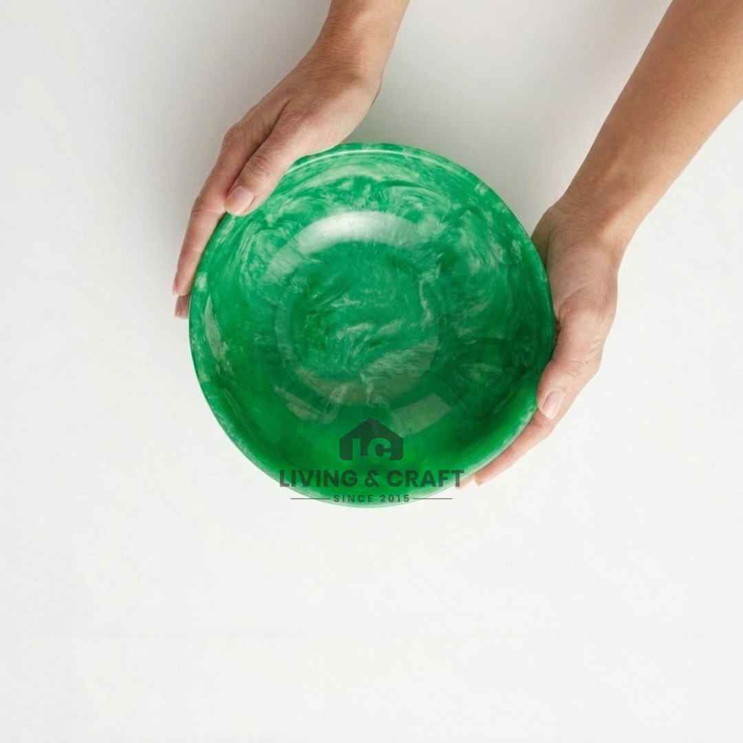 green resin bowl living and craft
